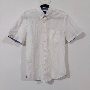 Hugo Boss -Boss - Men’s Short Sleeve Button-Up Shirt White /Size M Cotton Blend